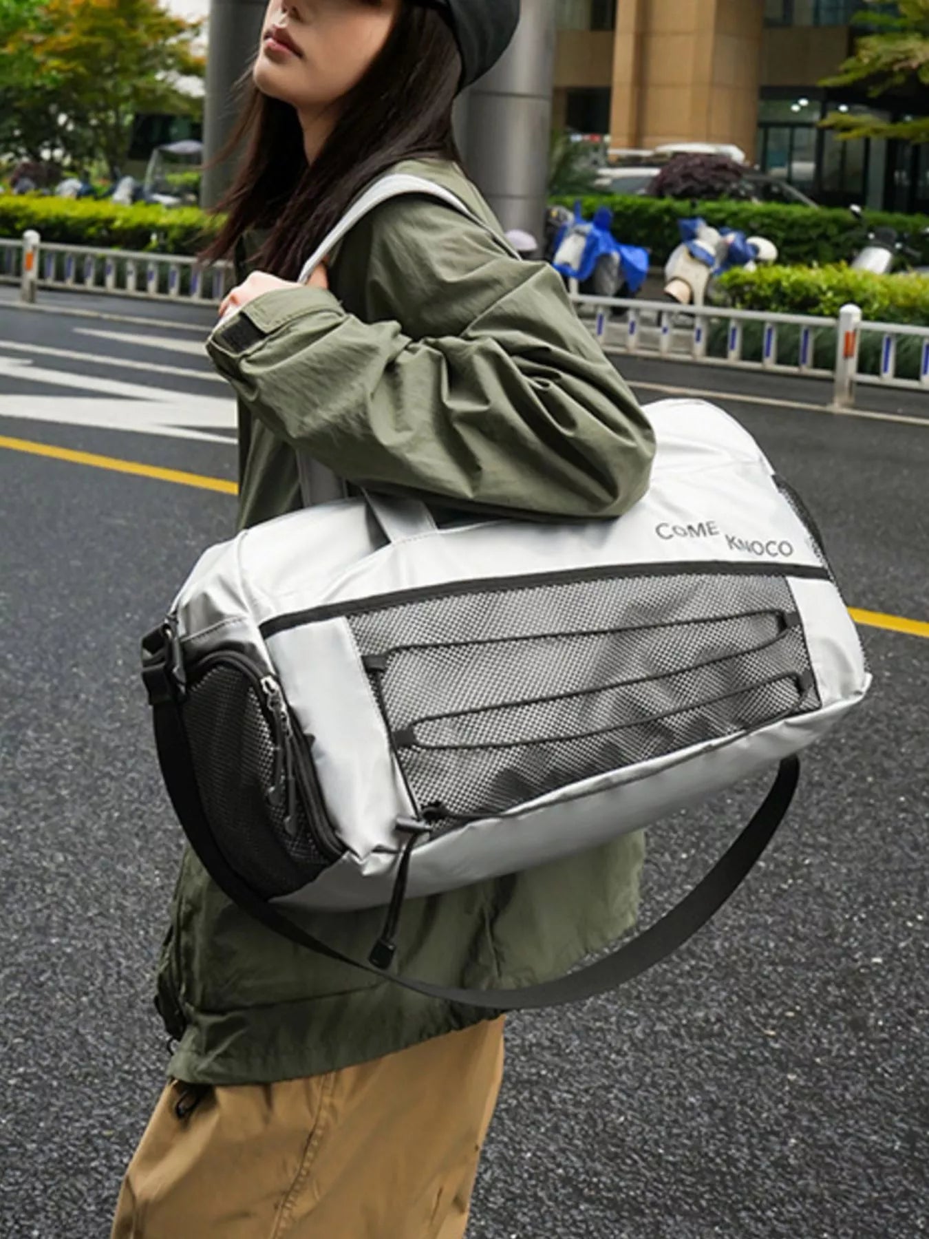 Lightweight Duffel Bag with Mesh Pockets