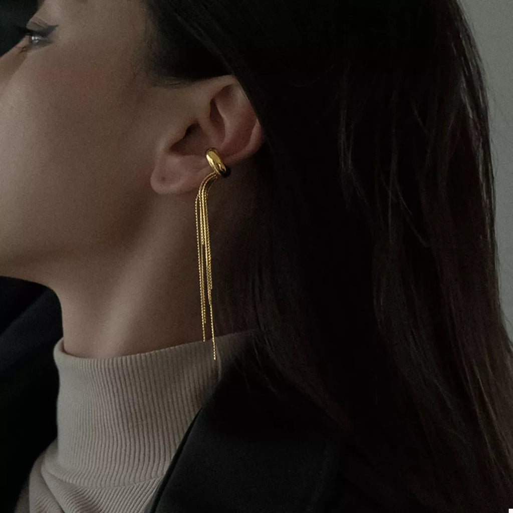 18K Gold-Plated Chain Fringe Earrings