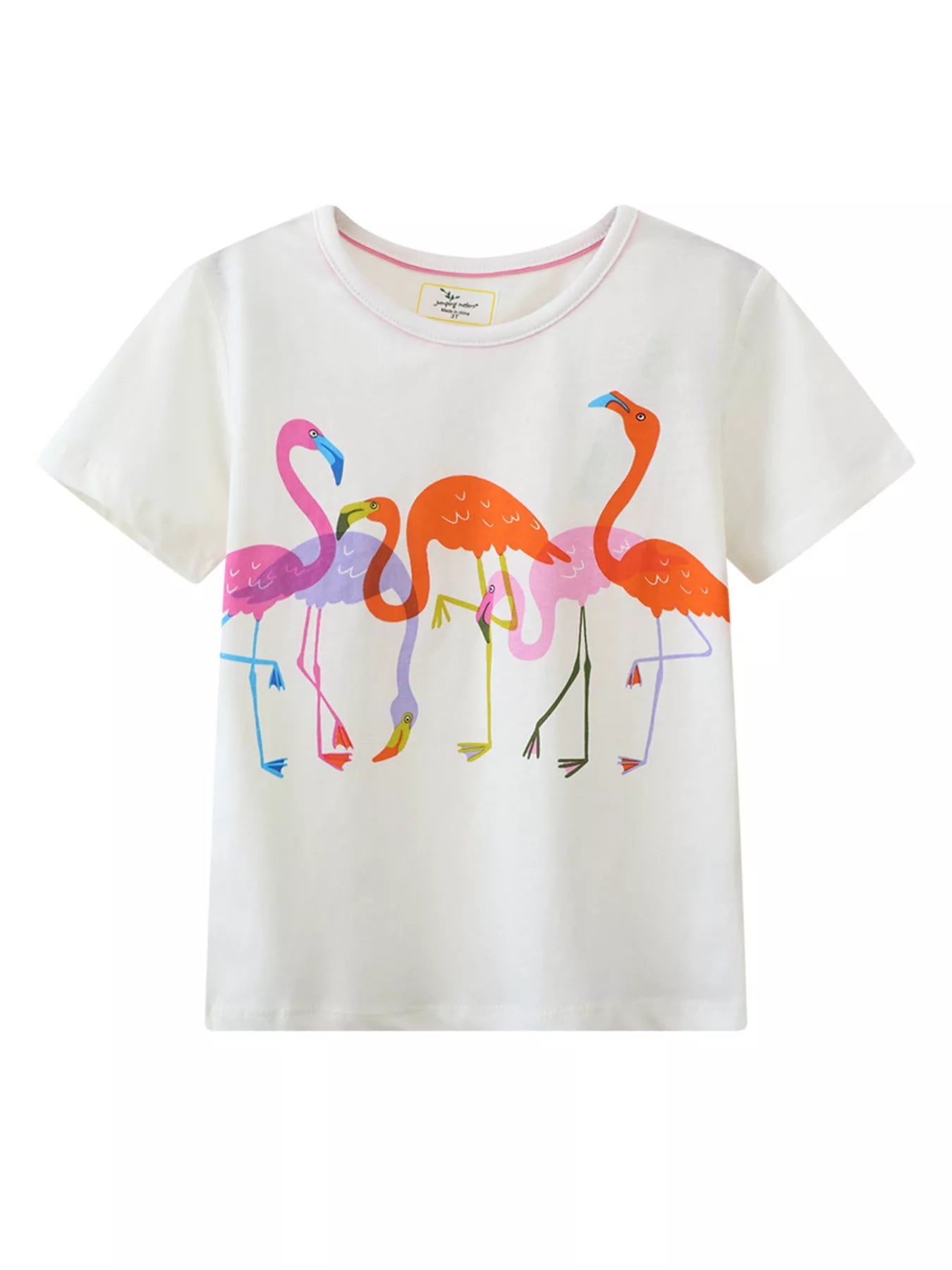 Children's Casual Flamingo Round Neck T-Shirt