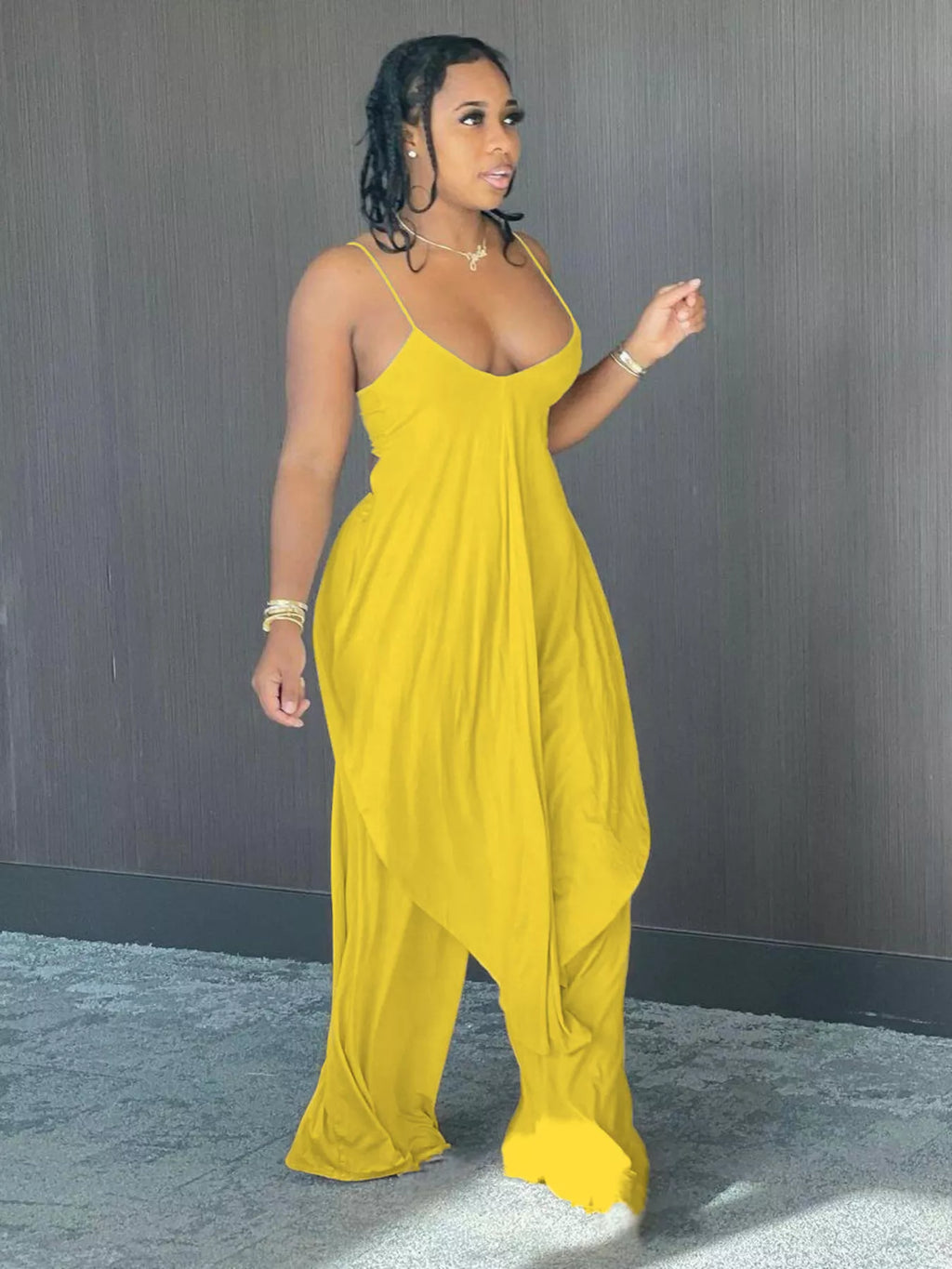 Full Size Asymmetrical Hem Cami and Pants Set Plus Size