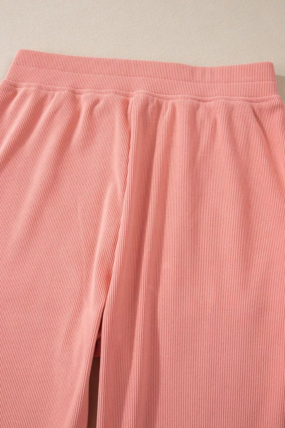 Round Neck Long Sleeve Top and Pants Set