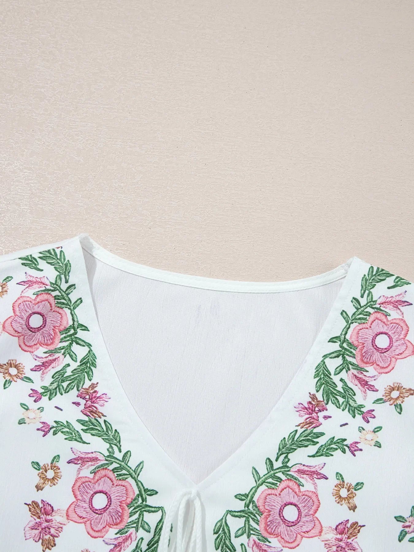 Flower V Neck Babydoll Blouse