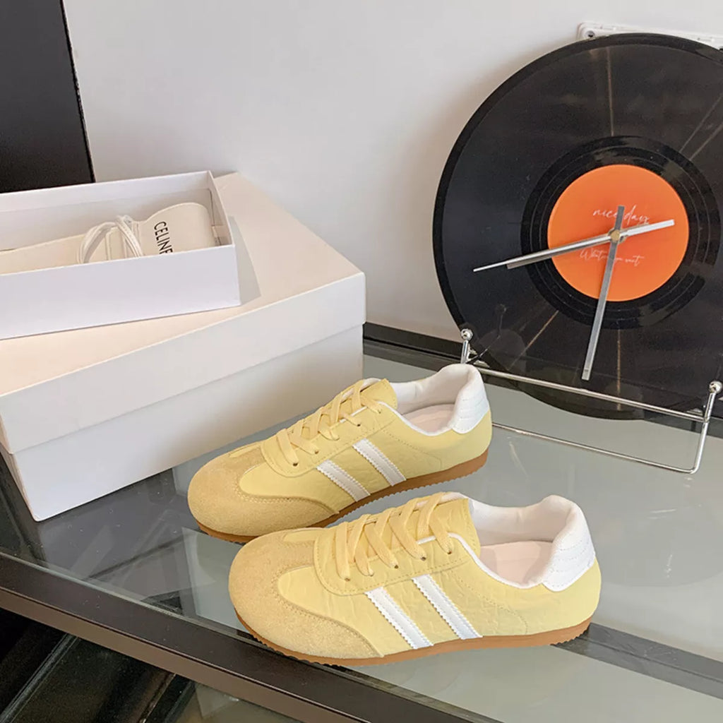 Striped Lace Up Casual Sneakers