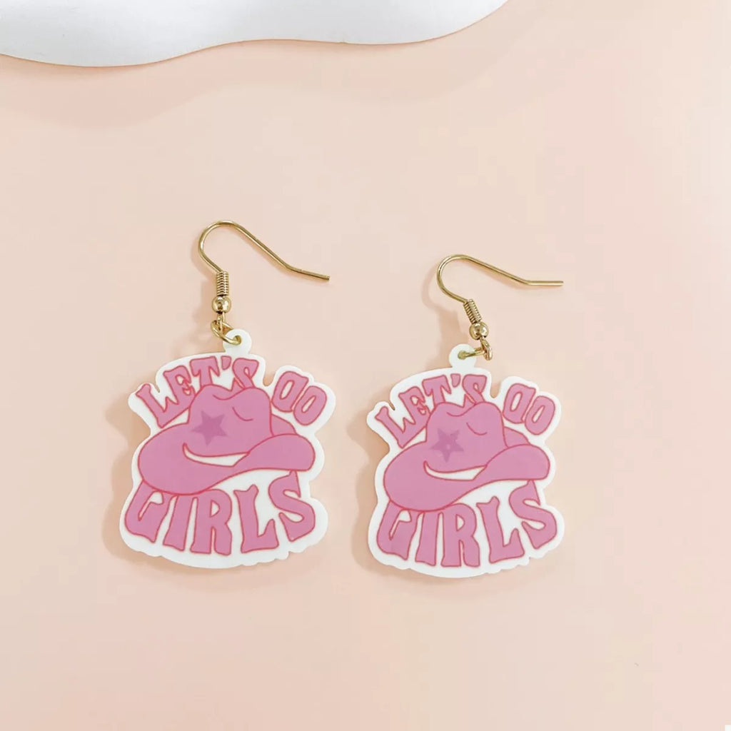 Cowgirl Hat Dangle Earrings