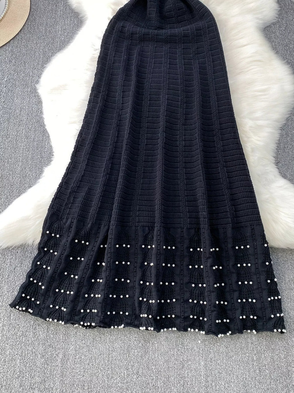 Textured Knit Sleeveless Midi Dress