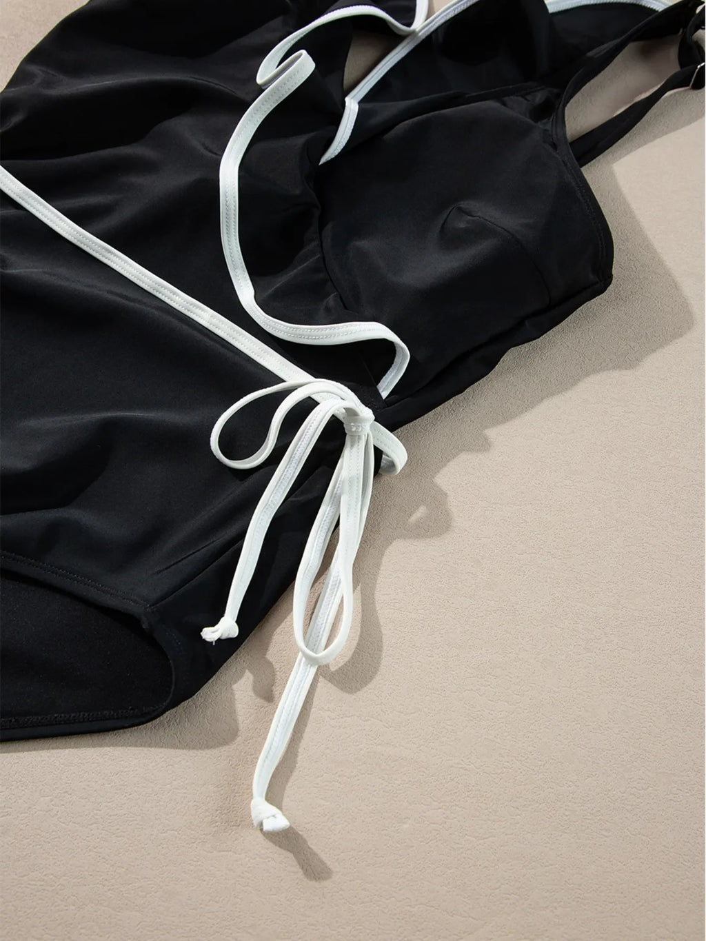Ruffle Trim V-Neck One-Piece Swimsuit