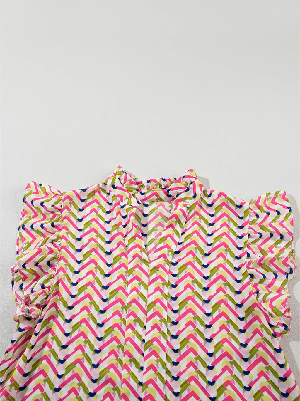 Multicolour Floral Ruffled Sleeve V Neck Summer Blouse