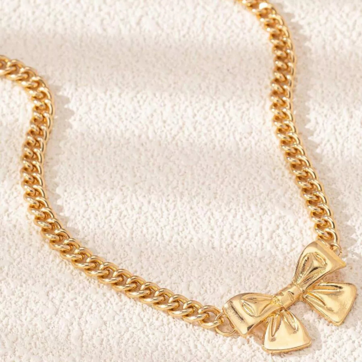 18K Gold-Plated  Bowknot Chain Necklace