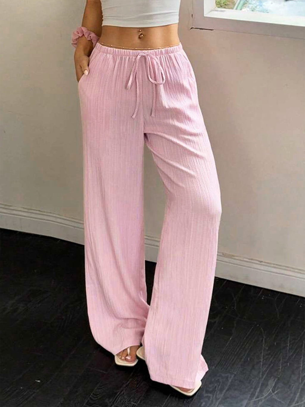 Tied Wide Leg Pants