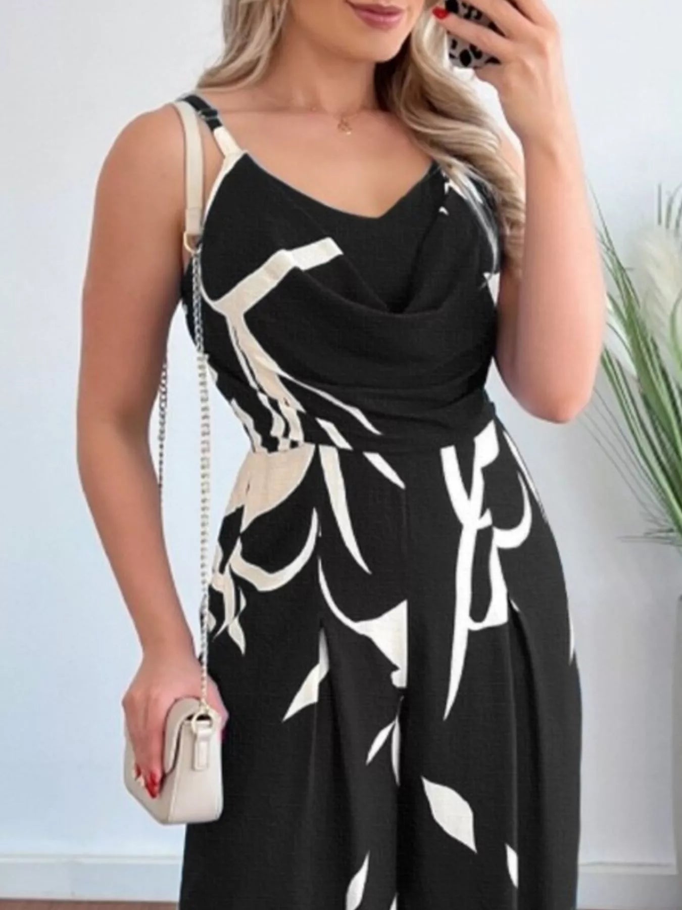 Spaghetti Strap Wide Leg Jumpsuit