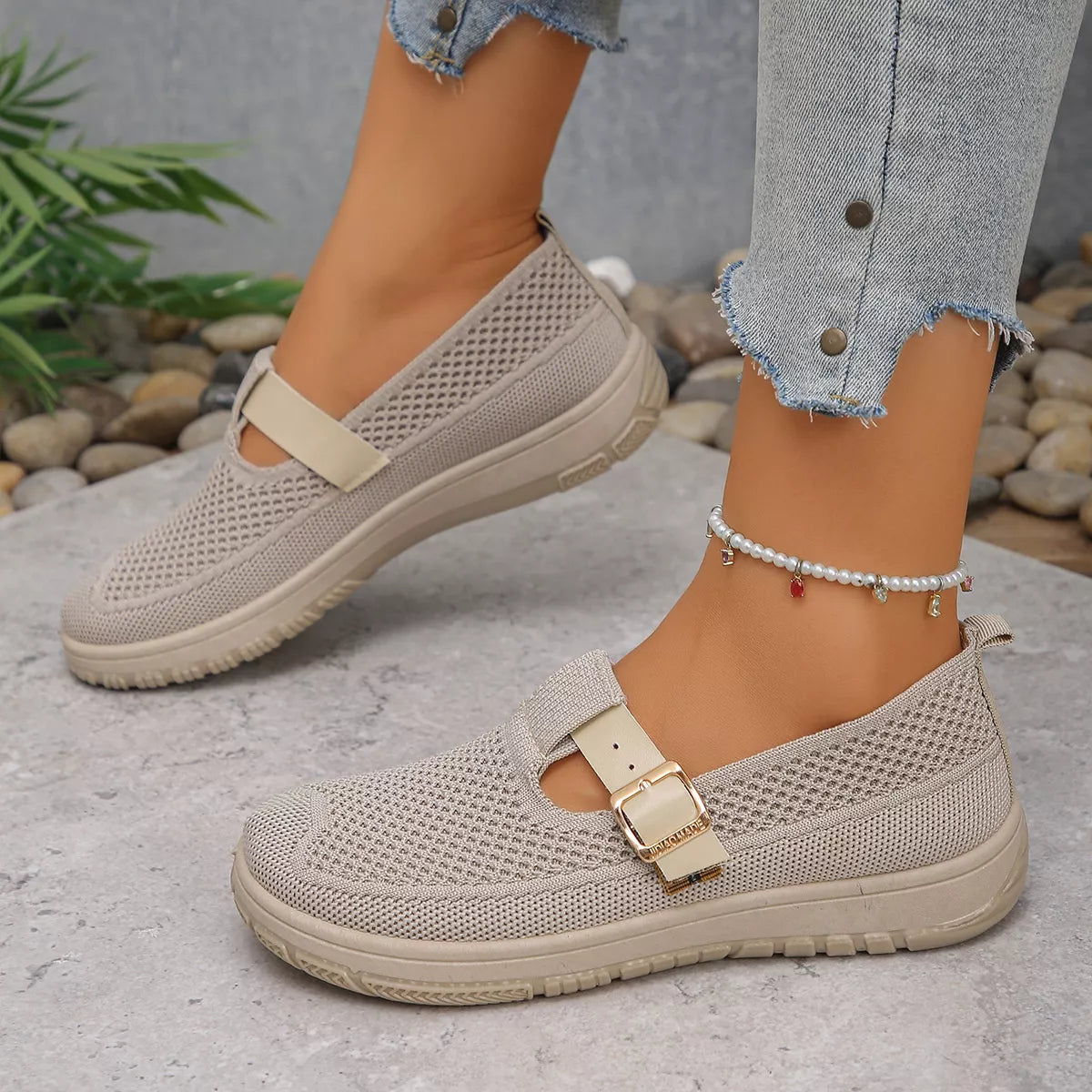 Round Toe Platform Slip-Ons