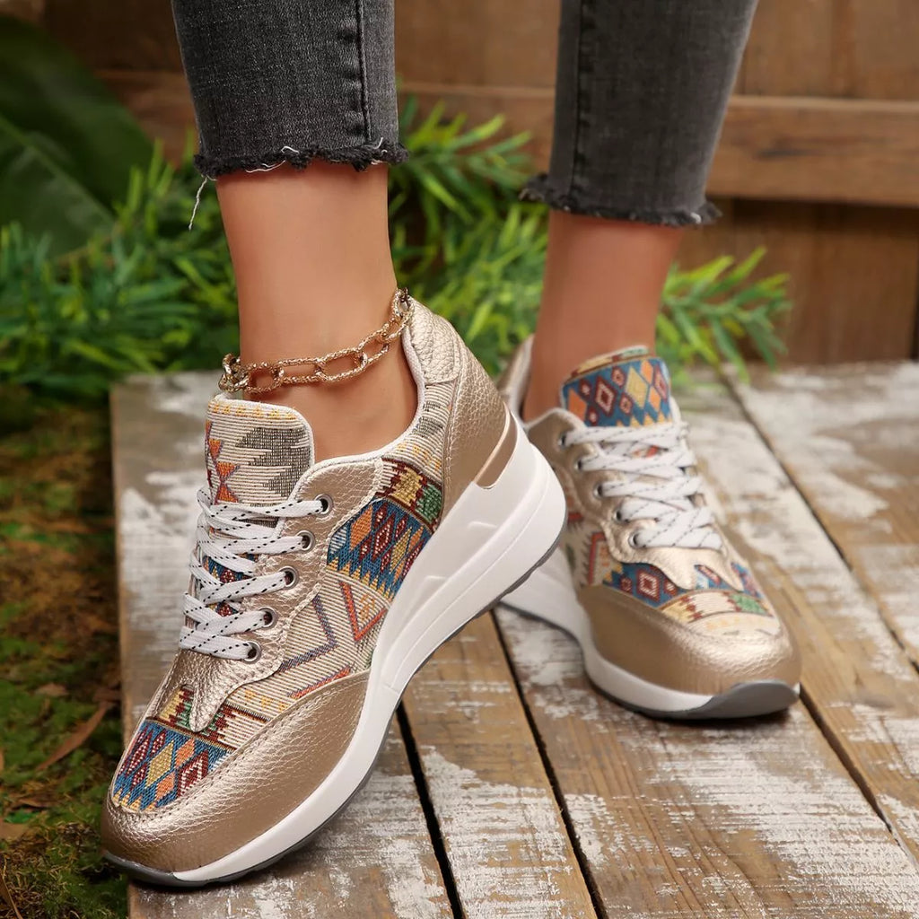 Lace Up Wedge Sneakers