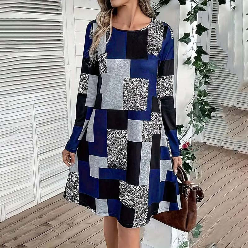 Women's Round Neck Long Sleeve Dress