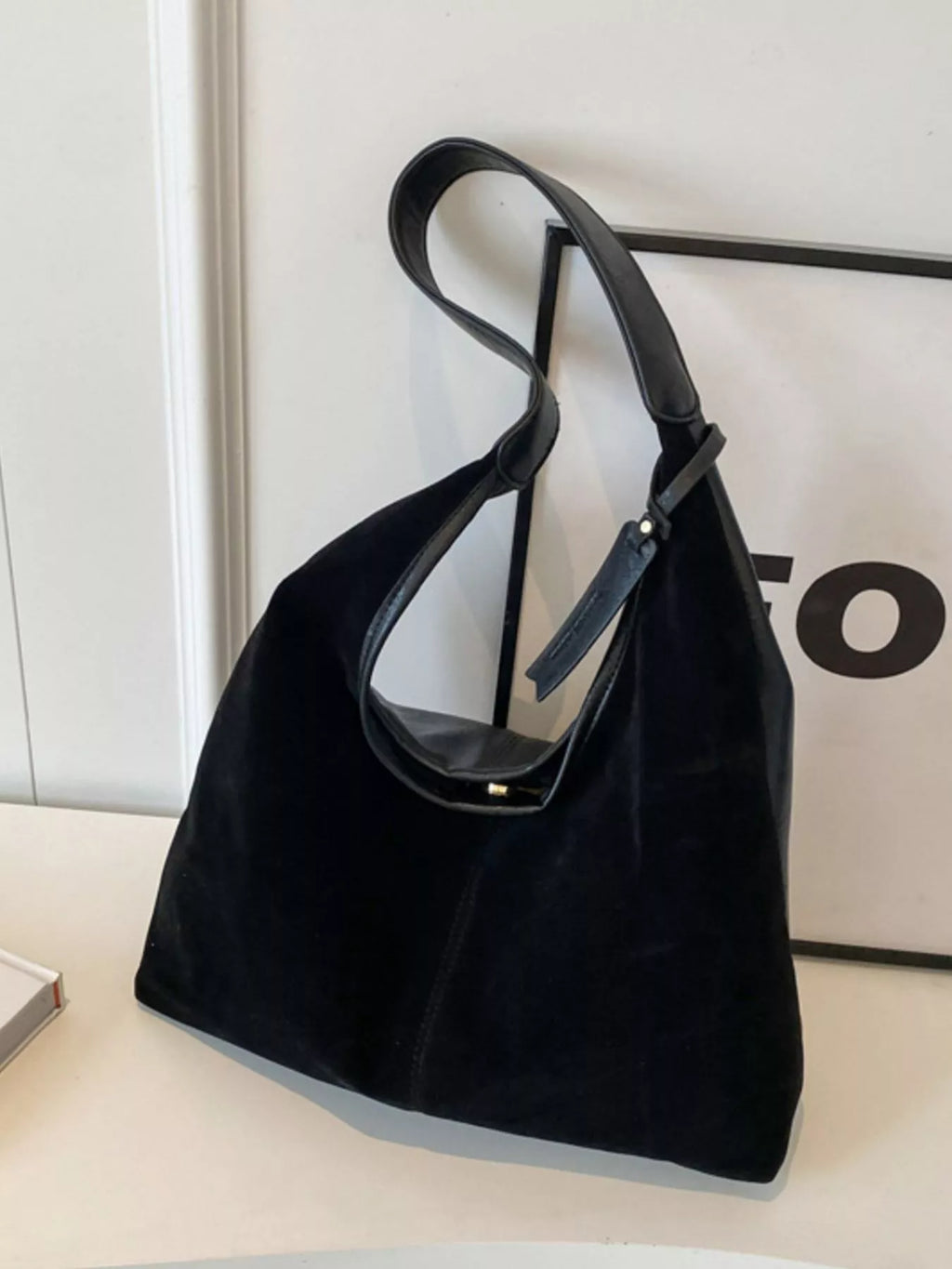Adjustable Strap Corduroy Shoulder Bag