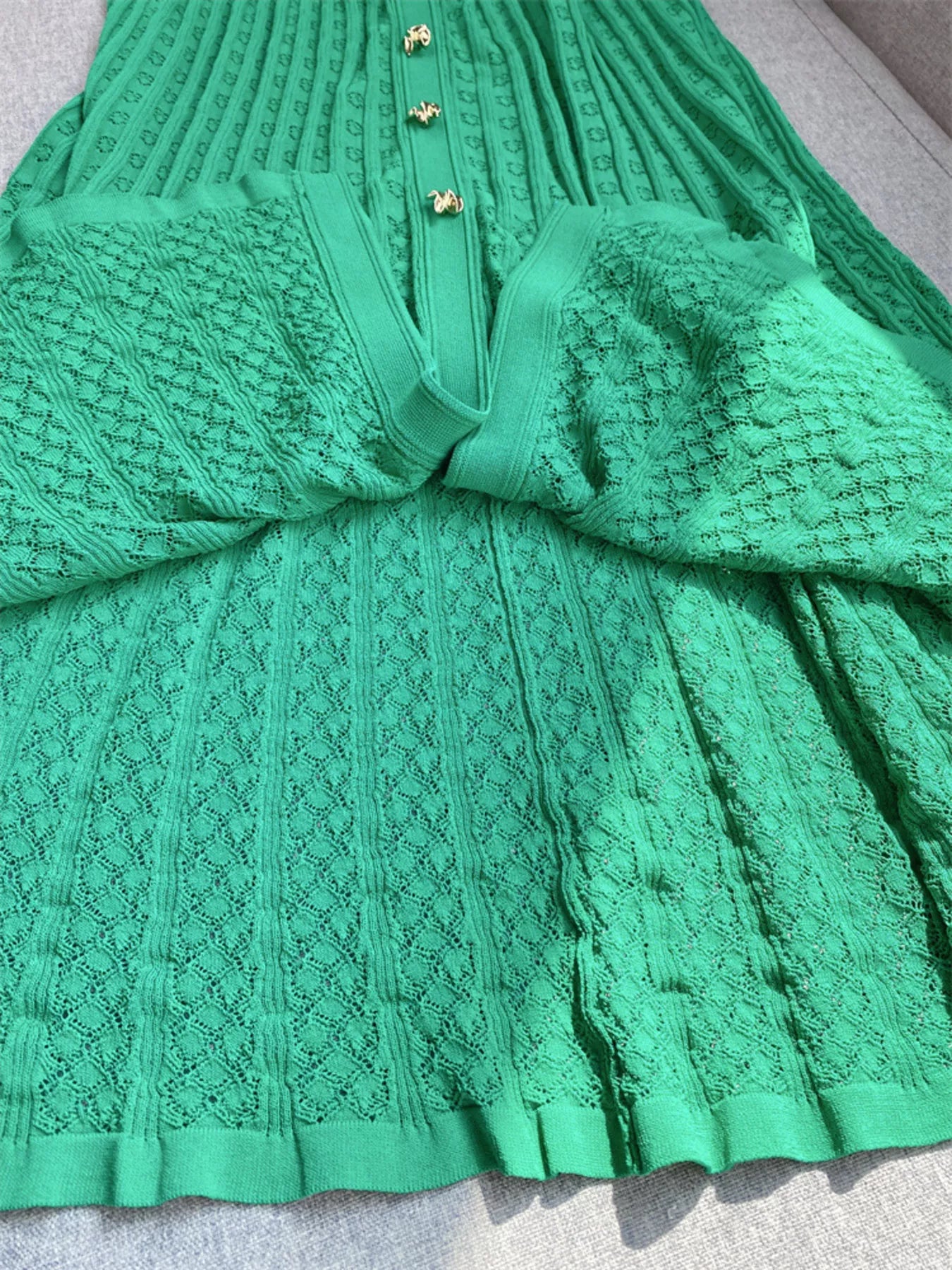 Button Front Short Sleeve Knit Dress