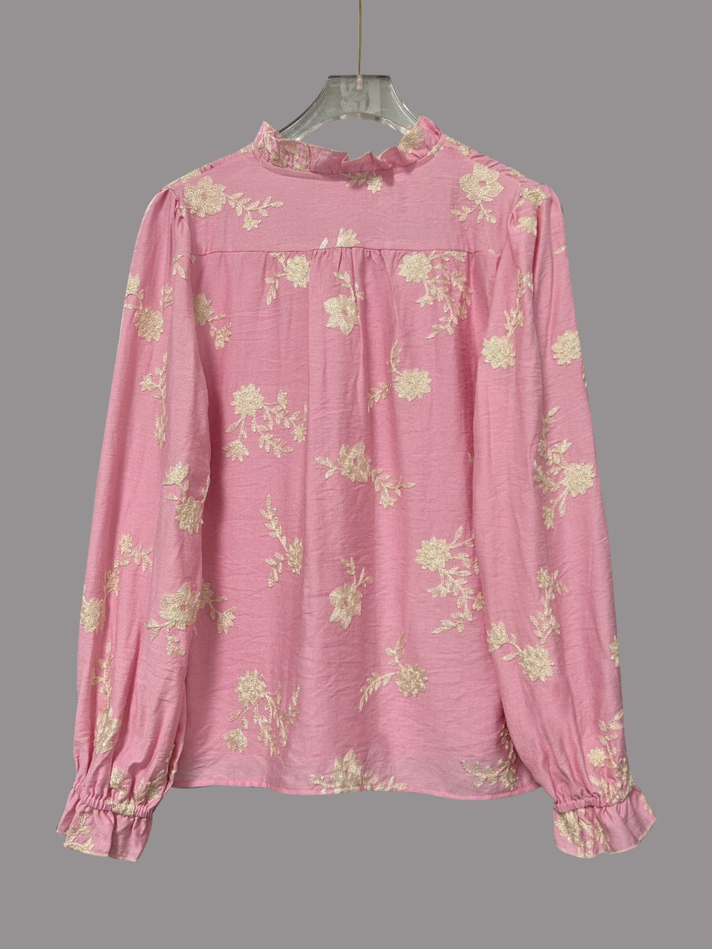Floral Embroidered Button Down Shirt