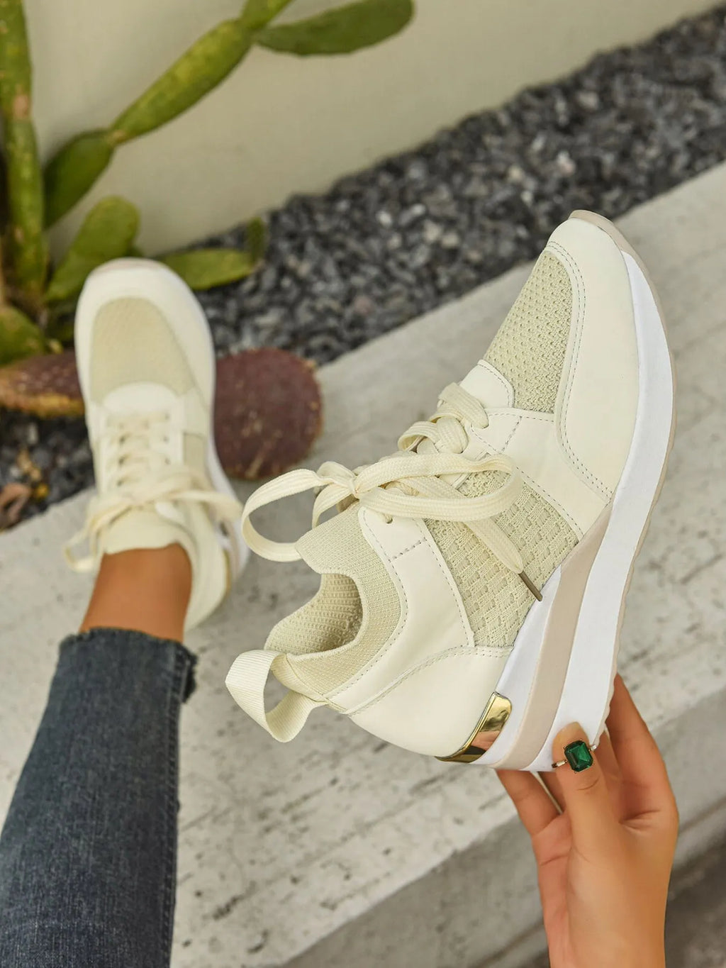 Lace Up Wedge Athletic