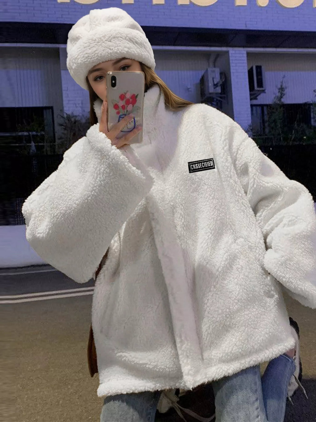 Sherpa Fleece Zip Up Outerwear