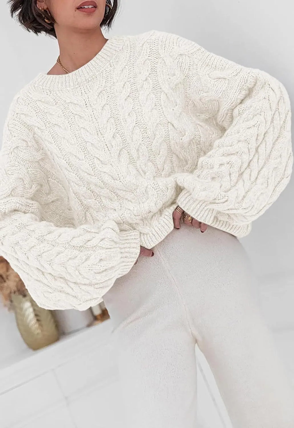 Cable Knit Long Sleeve Sweater