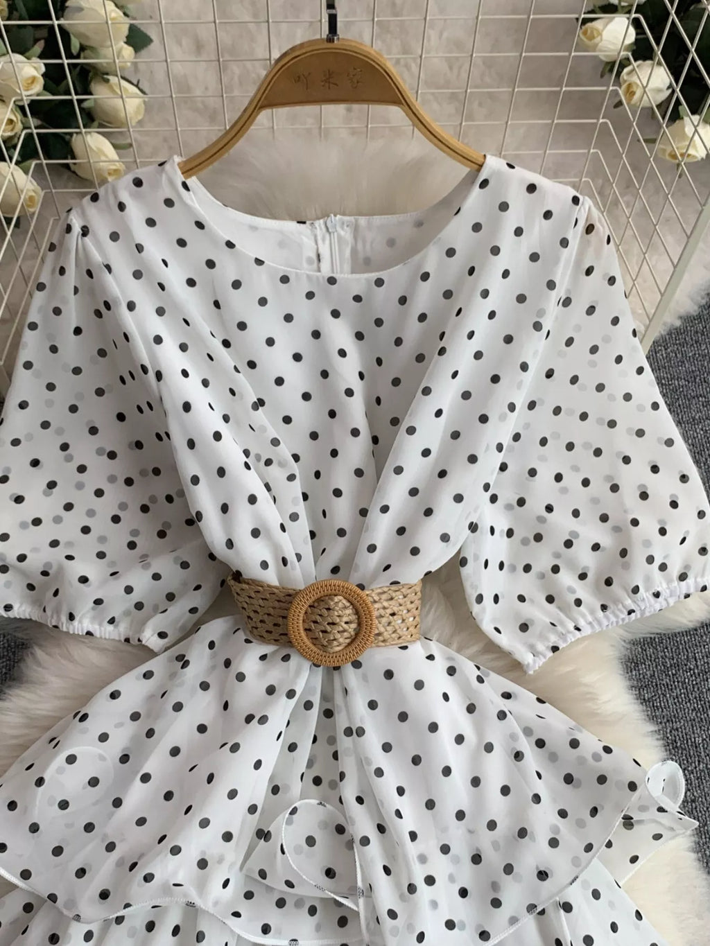 Polka Dot Ruffled Tiered Dress