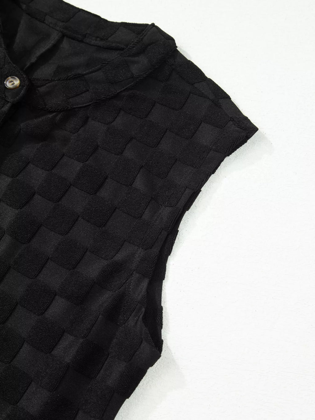 Checkered Sleeveless Wide Leg Jumpsuit