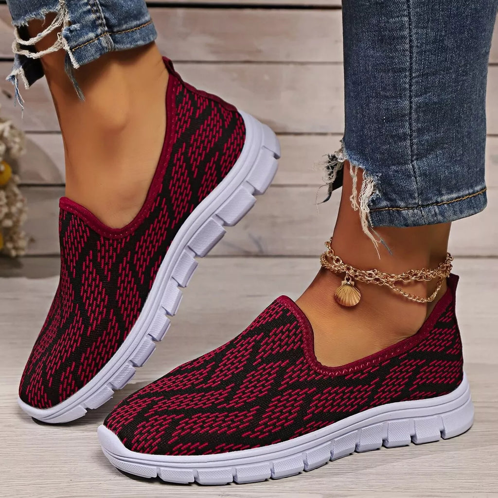 Breathable Mesh Round Toe Slip-Ons