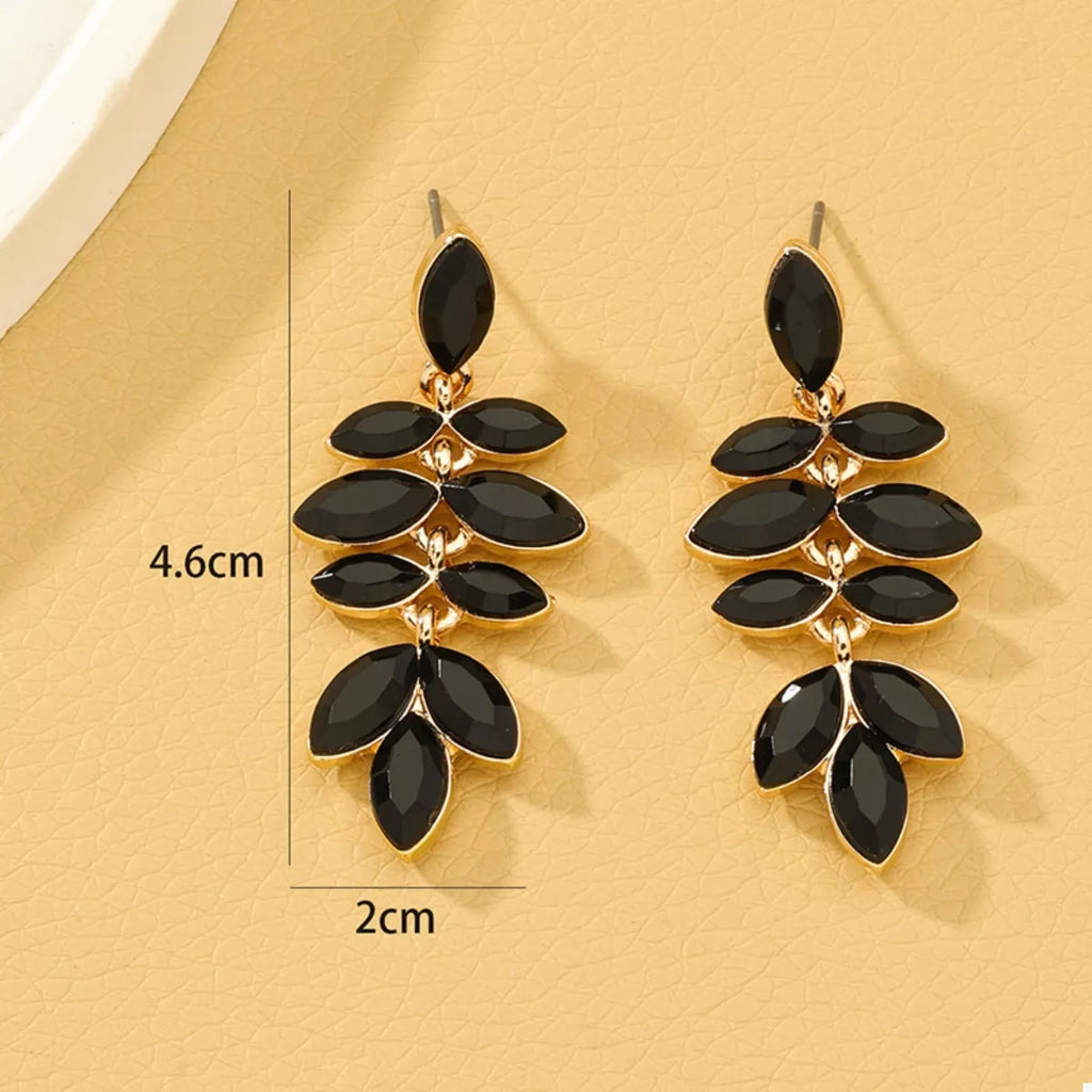 18K Gold-Plated Alloy Resin Leaf Drop Earrings