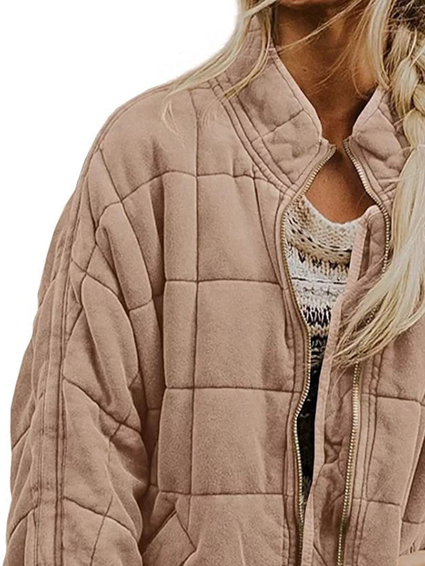 Quilted Zip Up Outerwear