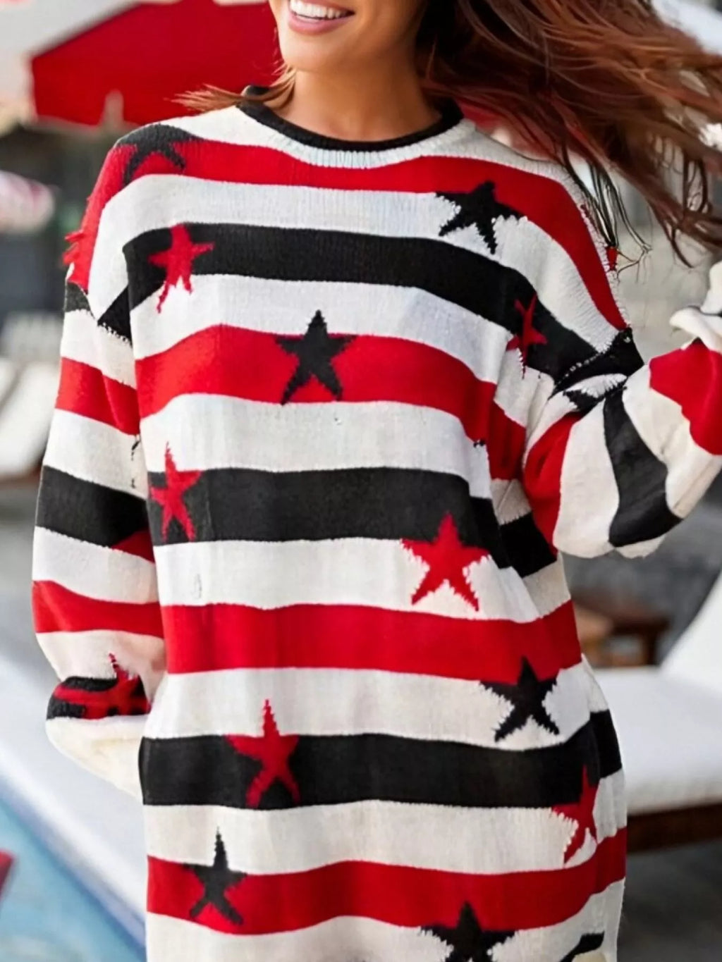 Stars and Stripes Long Sleeve Sweater