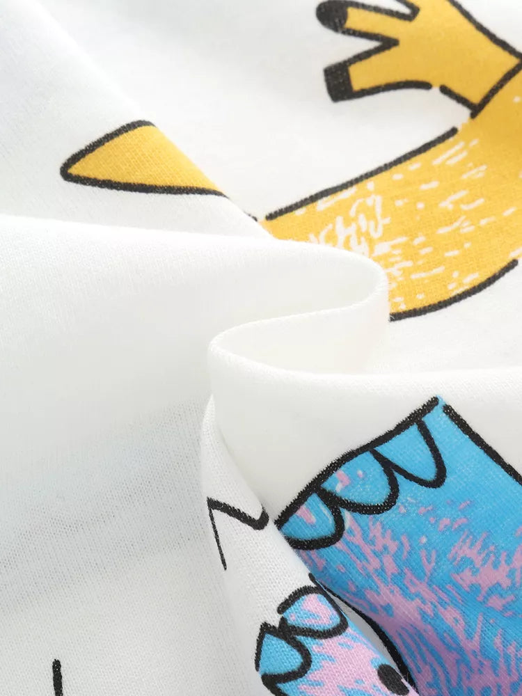 Children's Dinosaur Print Round Neck T-Shirt