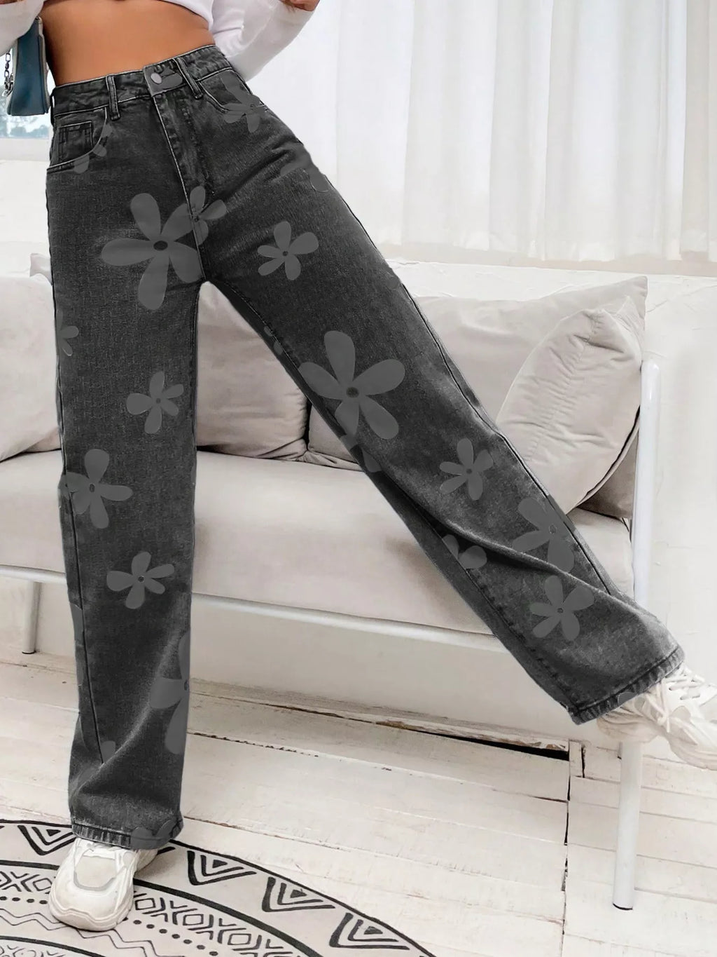 Floral Wide Leg Jeans