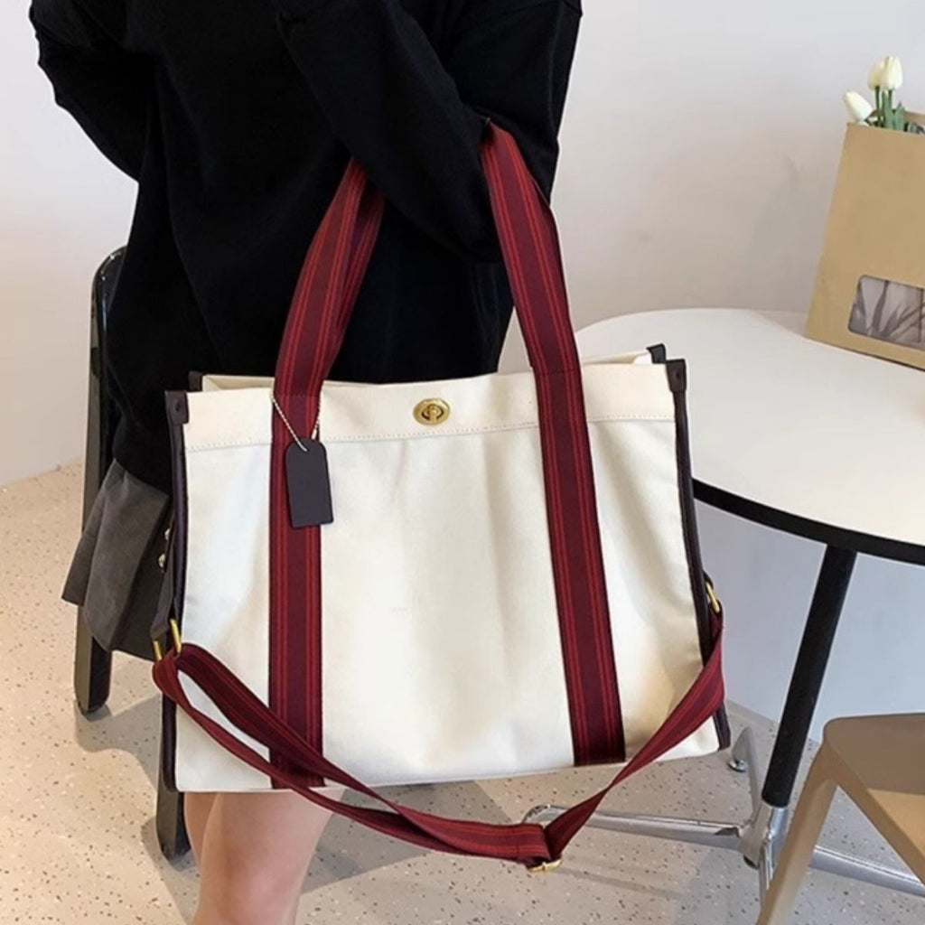 Contrast Canvas Tote Bag