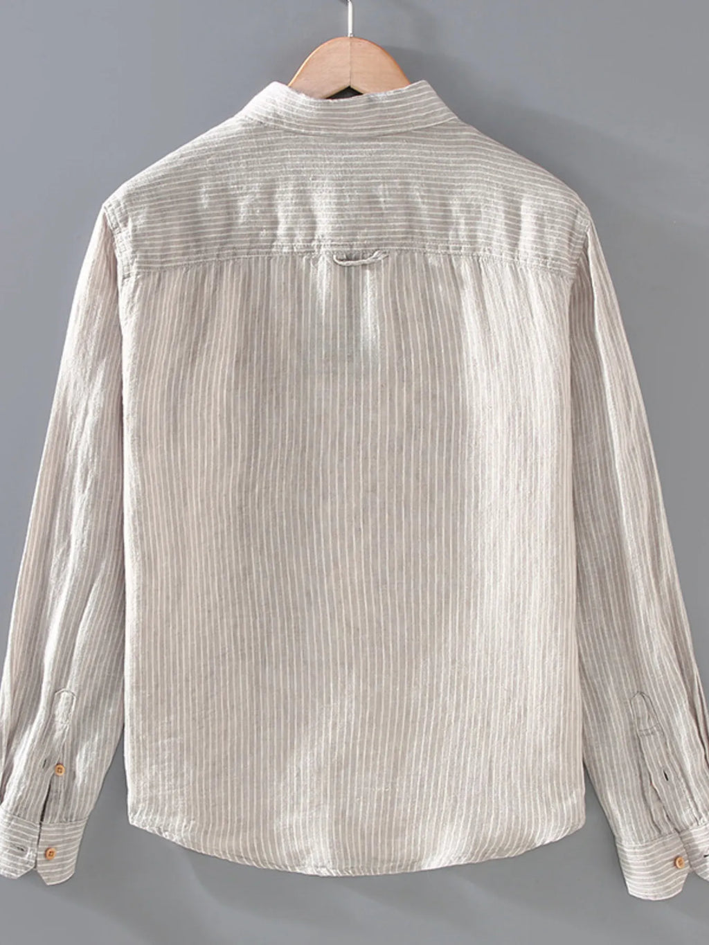 Men's Plus Size Striped Button Up Long Sleeve Shirt