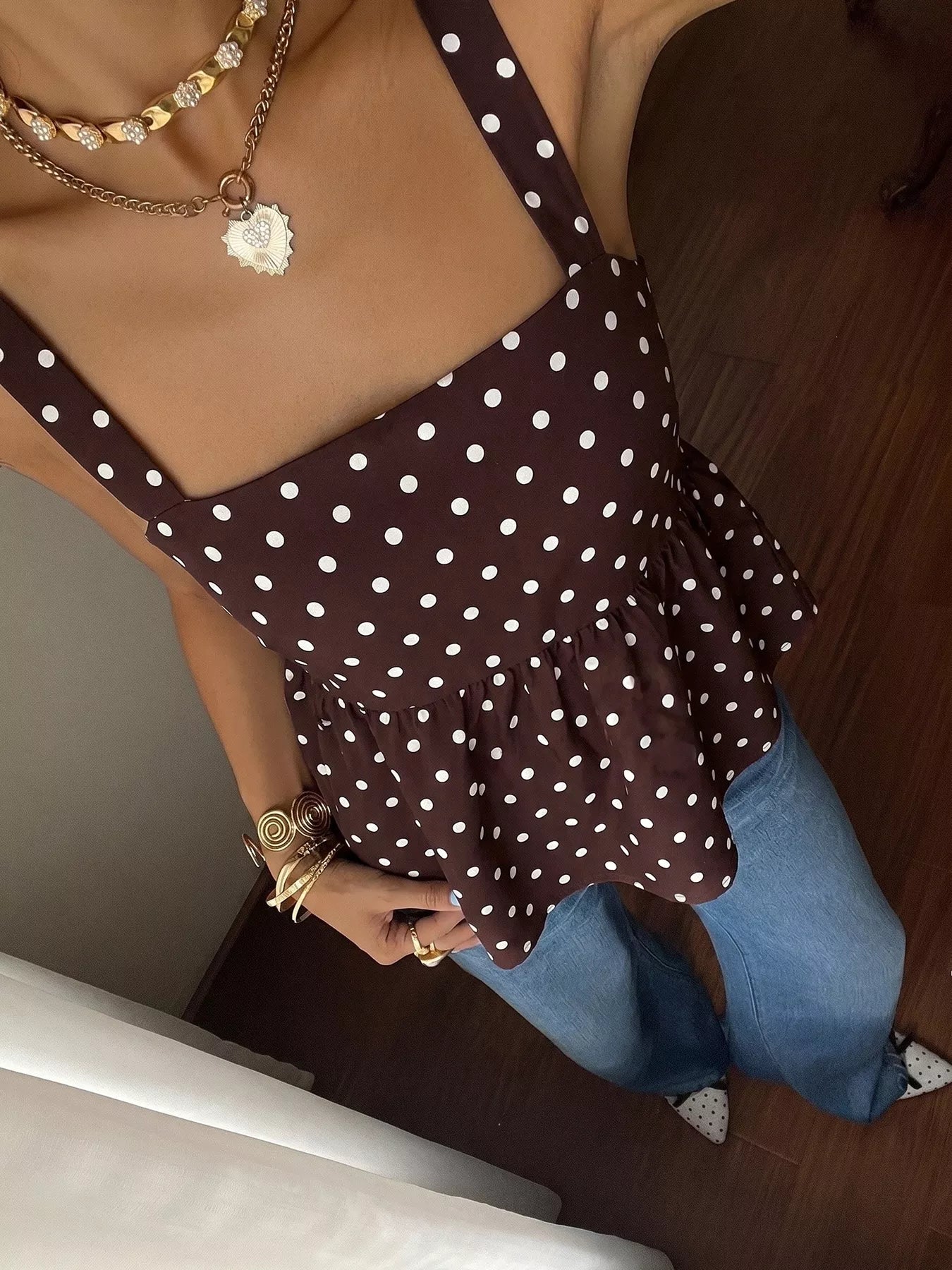 Polka Dot Tie Back Cami