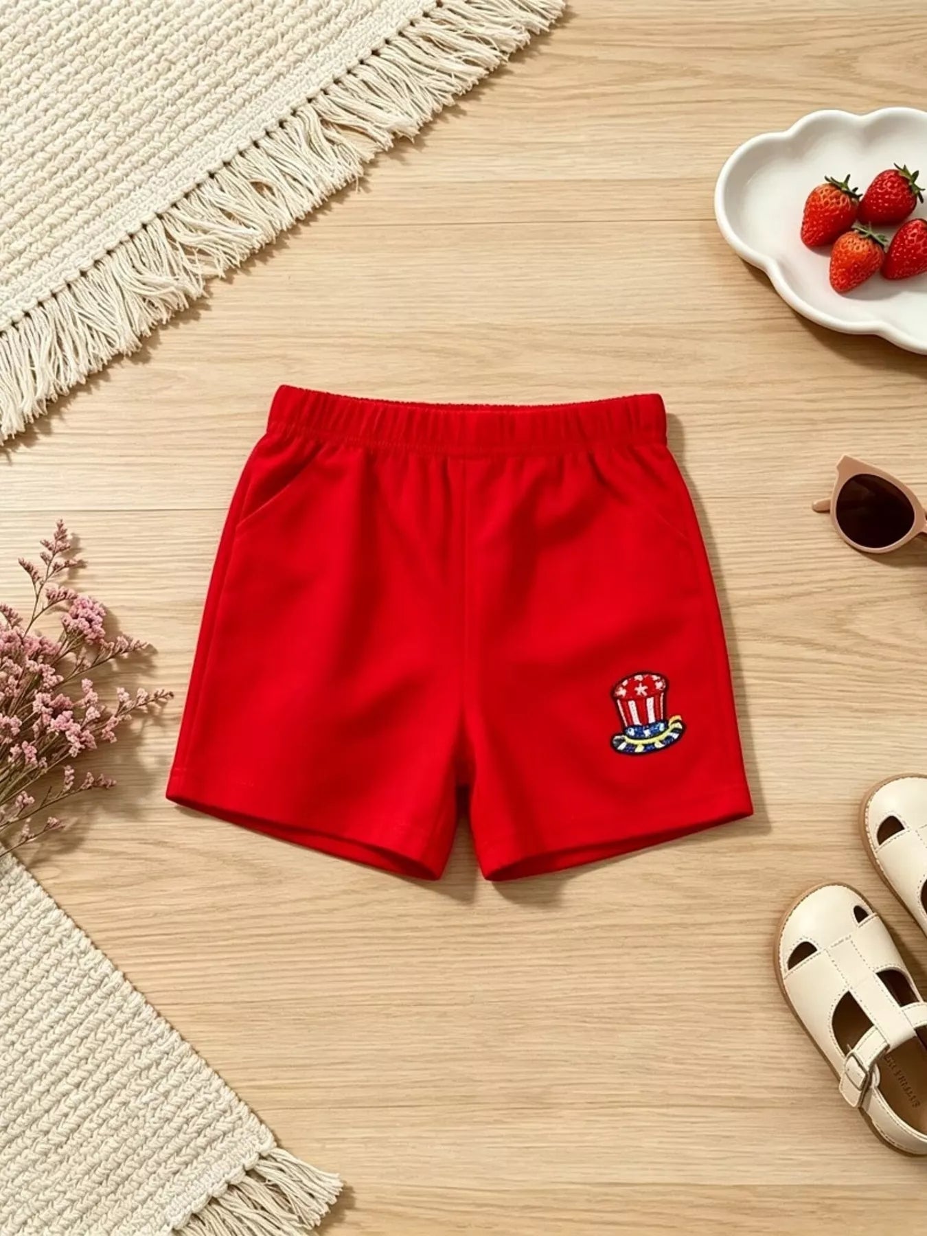 Children's Patriotic Striped Polo & Shorts Set
