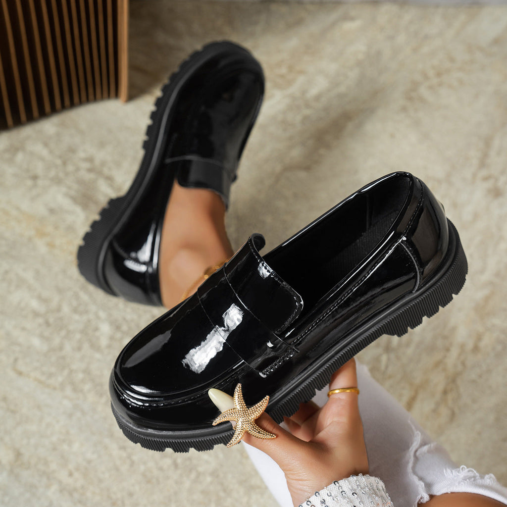 Round Toe Platform Loafers