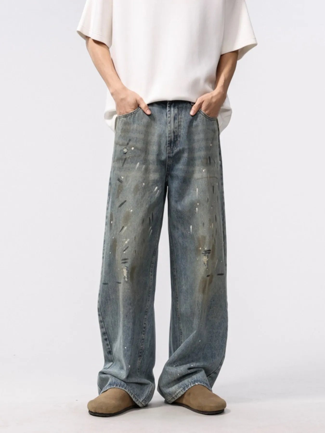 Men's Washed Loose Fit Jeans