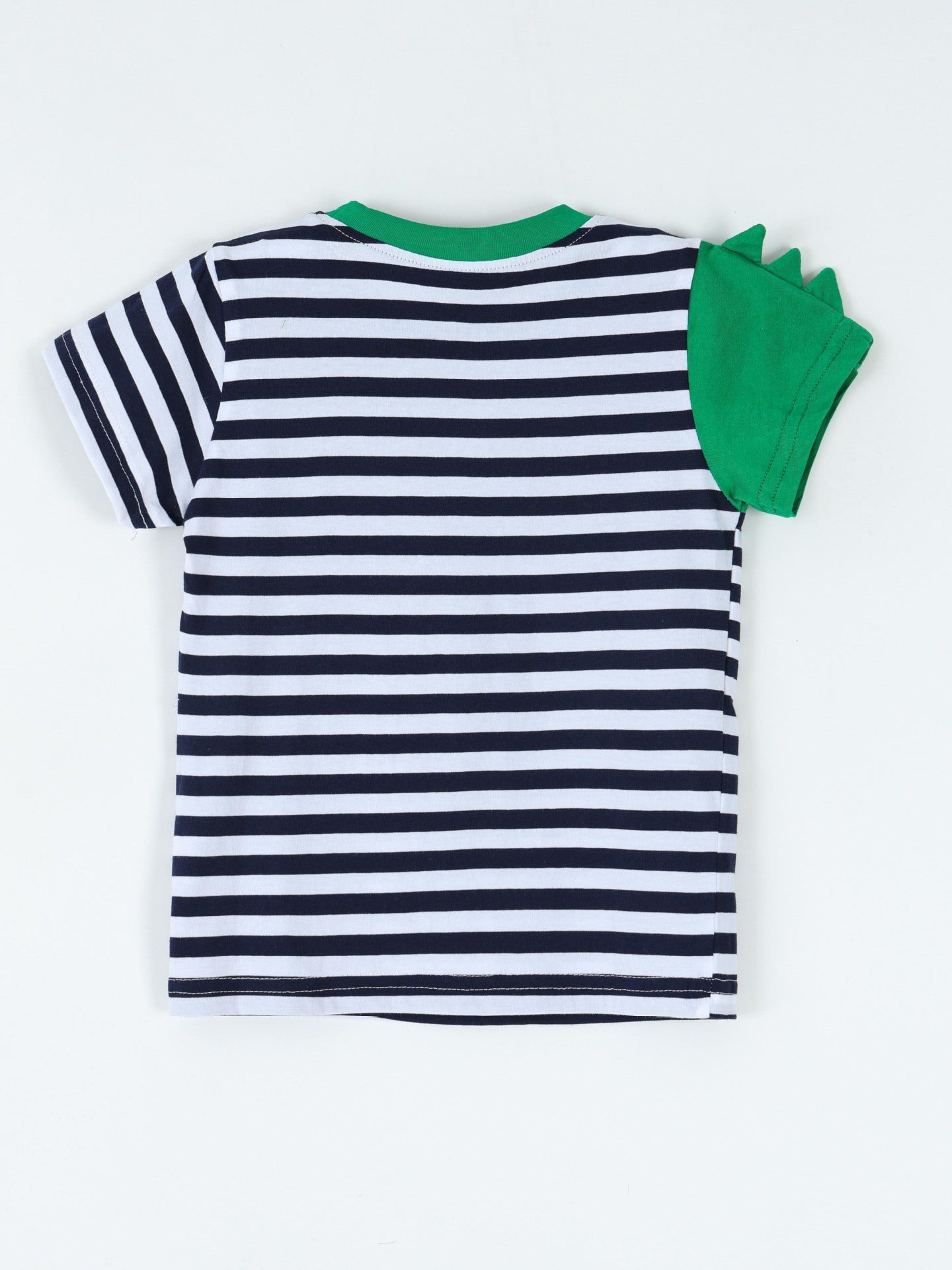 Children's Dinosaur Striped Short Sleeve T-Shirt