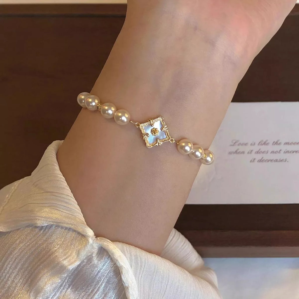 18K Gold-Plated Pearl Bracelet