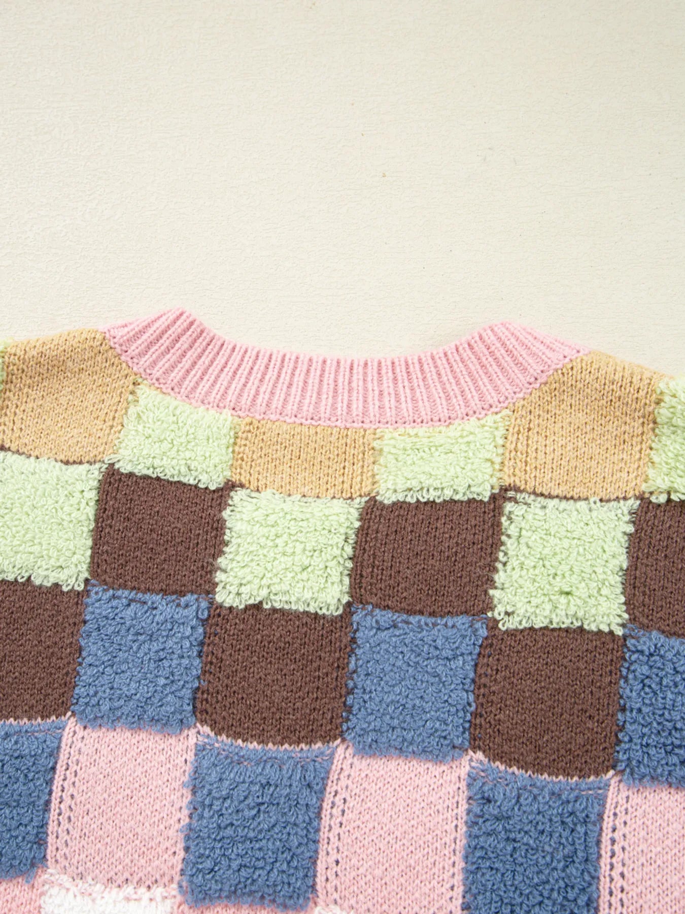 Checkered Pattern Button Front Cardigan