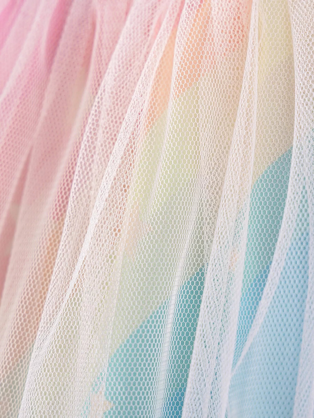 Children's Unicorn Graphic Rainbow Tulle Layered Dress