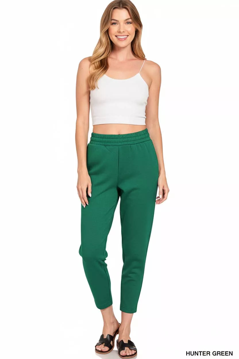 Zenana Scuba Capri Sweatpants with Pocket