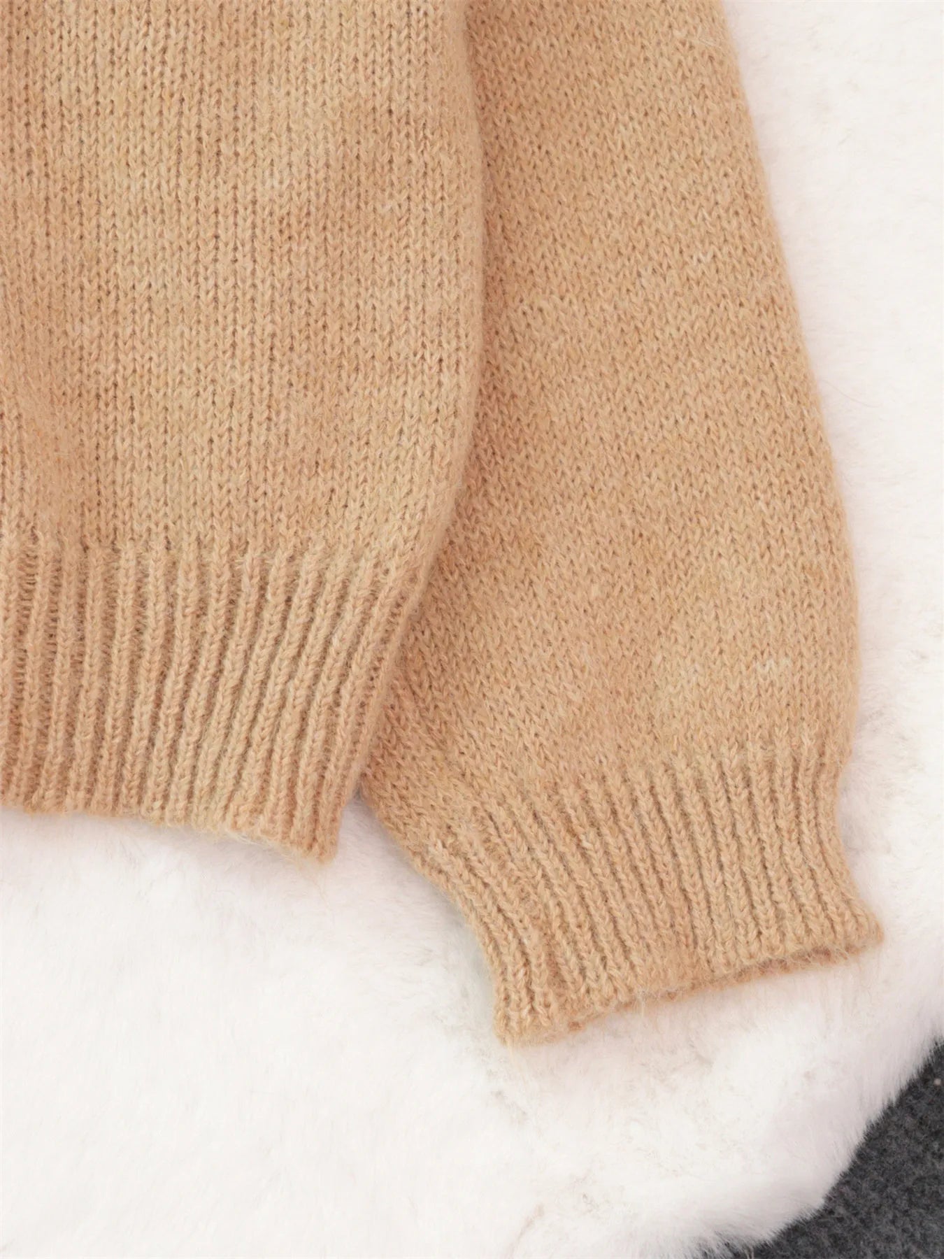 Sequined Diamond Pattern Oversized Sweater