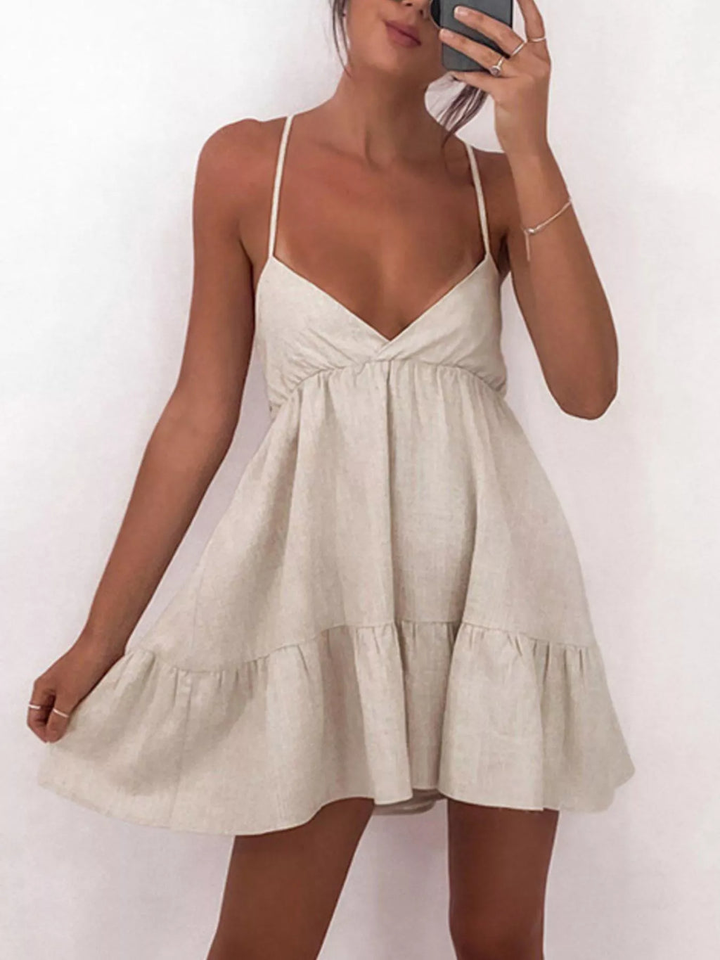 Backless Spaghetti Strap Mini Dress