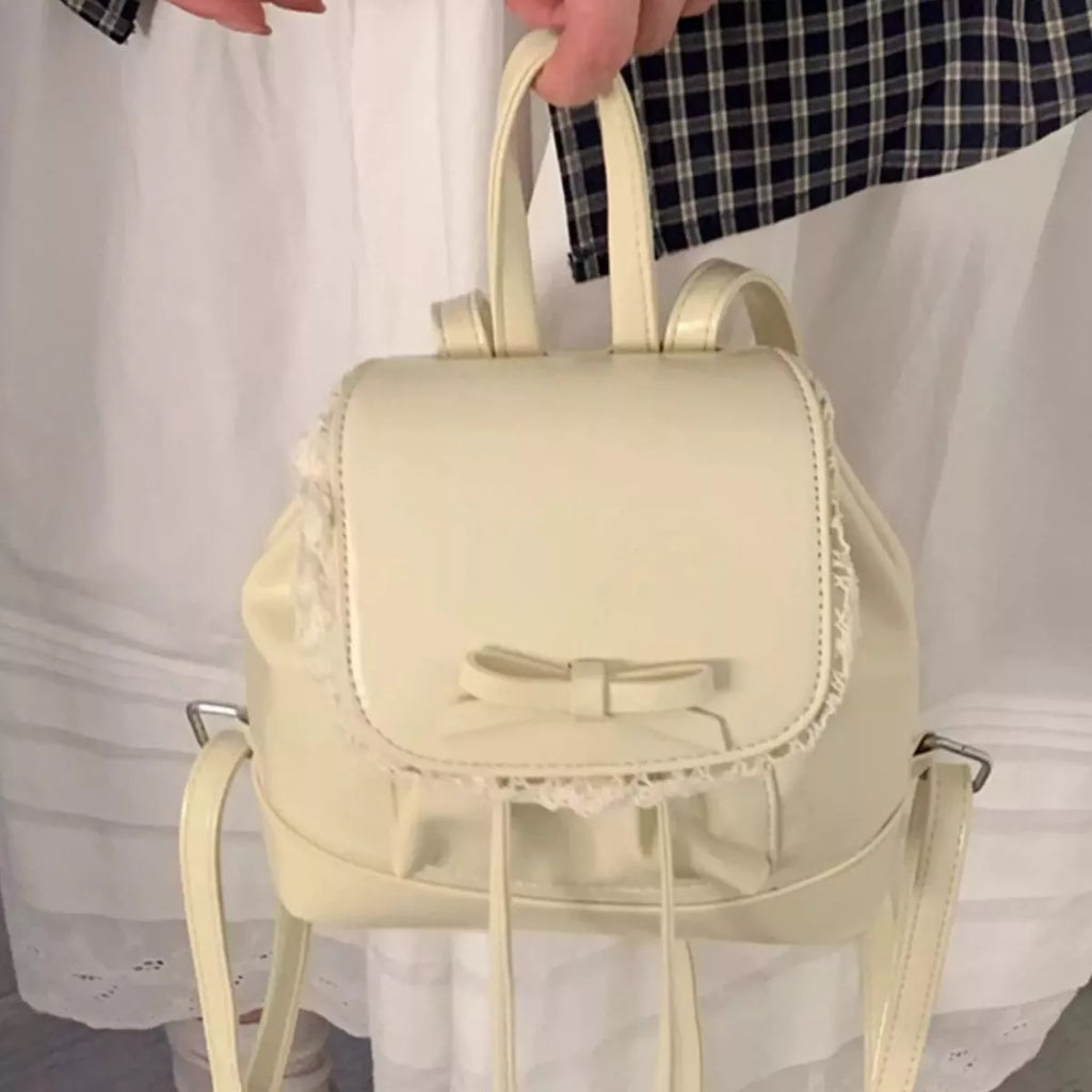 Lace Trim Bowknot Backpack Bag
