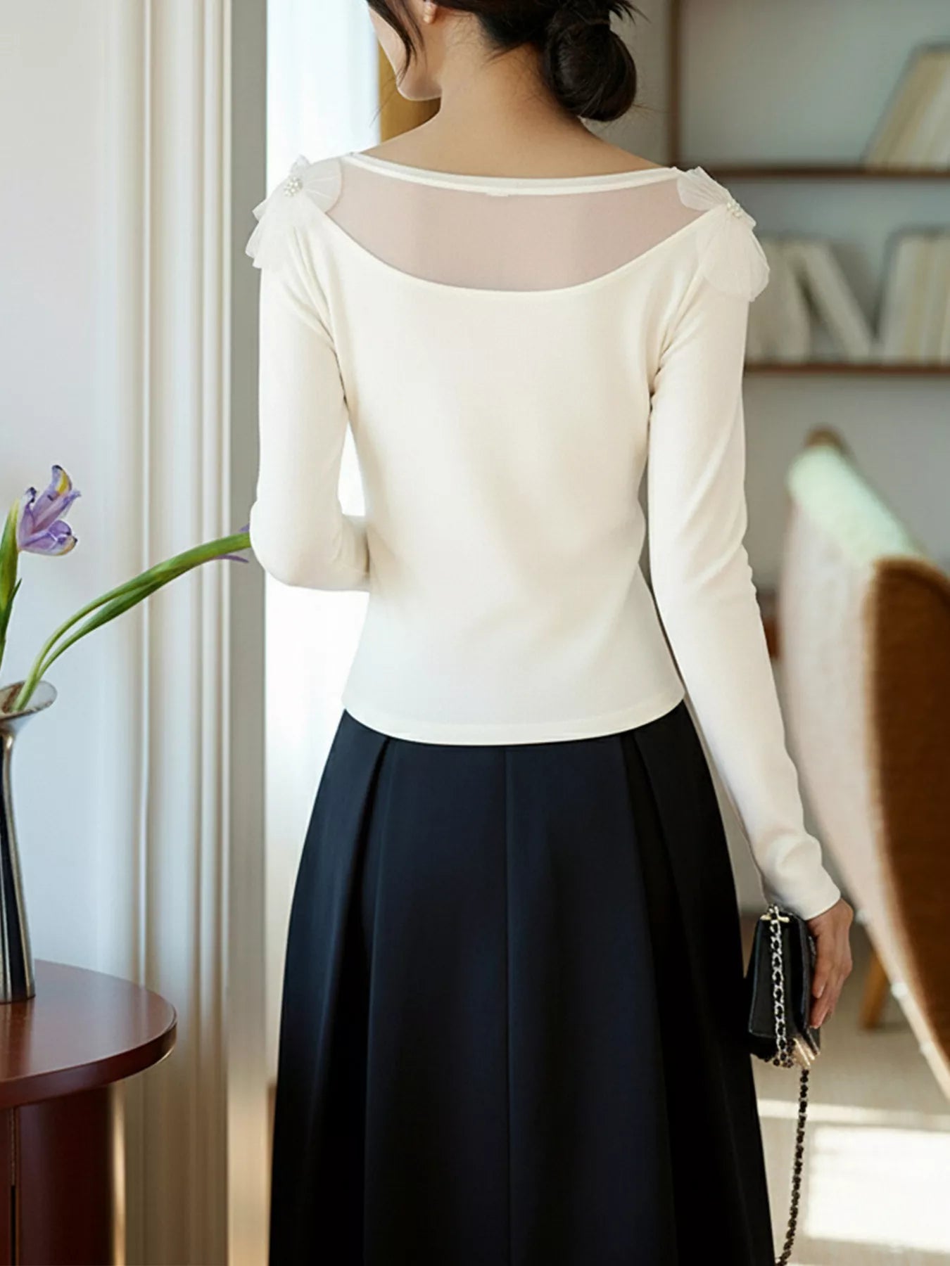 Floral Applique Long Sleeve T-Shirt