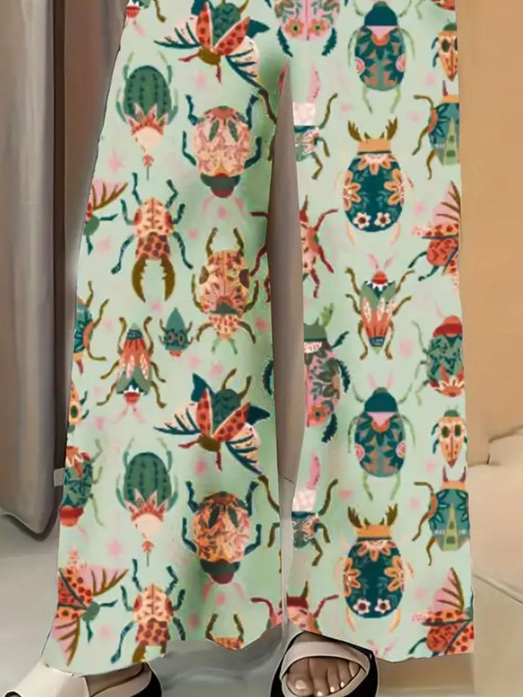 Printed Wide Leg Pants