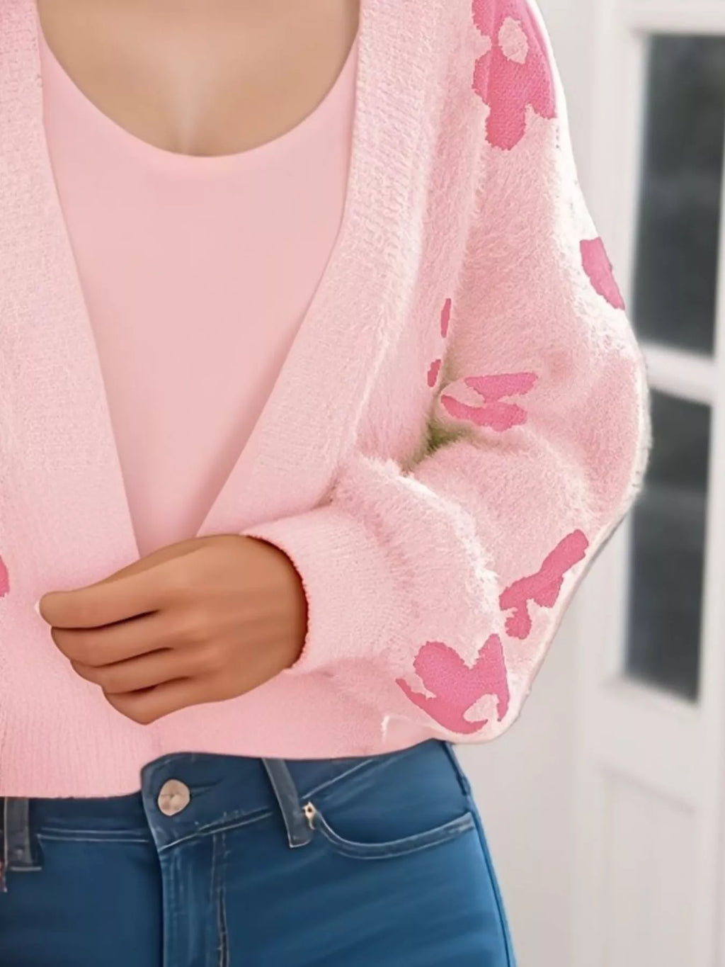 Floral Open Front Cardigan