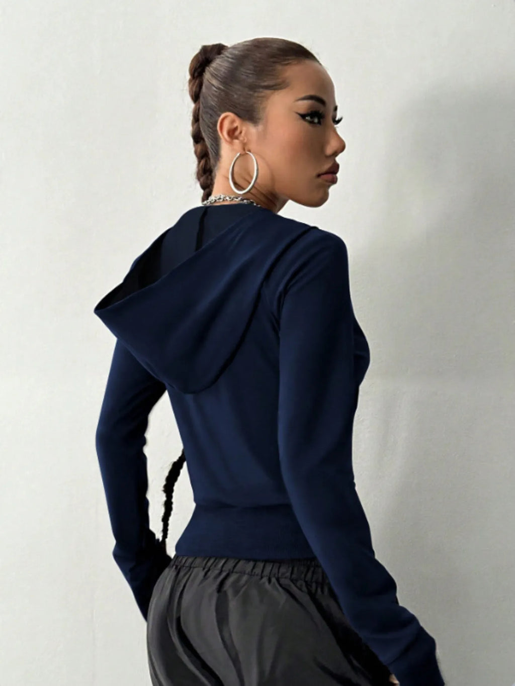 Zip-Up Long Sleeve Hoodie