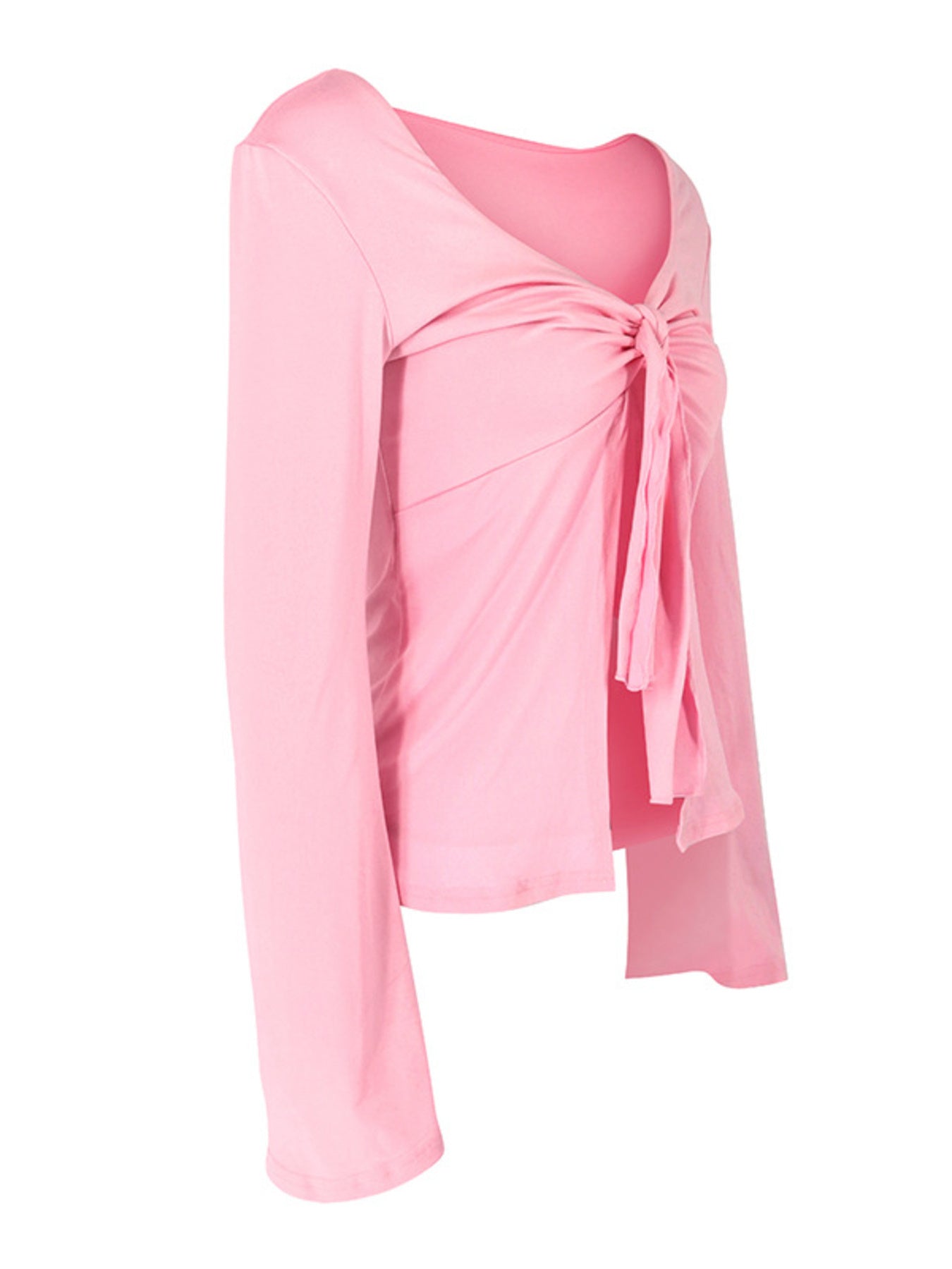 Tie-Front Long Sleeve T-Shirt